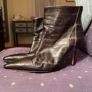 Manolo Blahnik stiletto booties—37.5